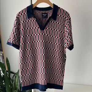 Abercrombie & Fitch sweater Red and Blue Men's Polo Shirt S